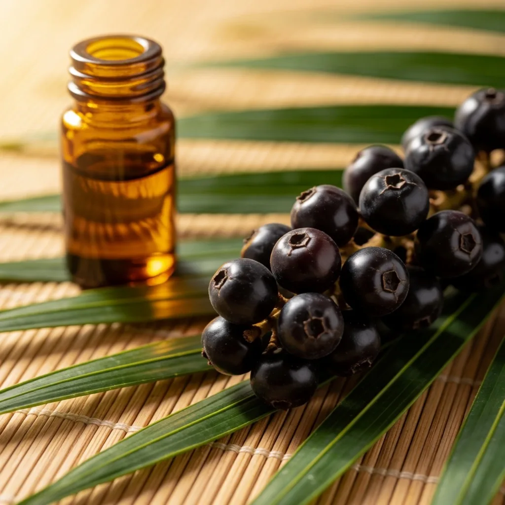 Saw palmetto berries and leaves with extract vial